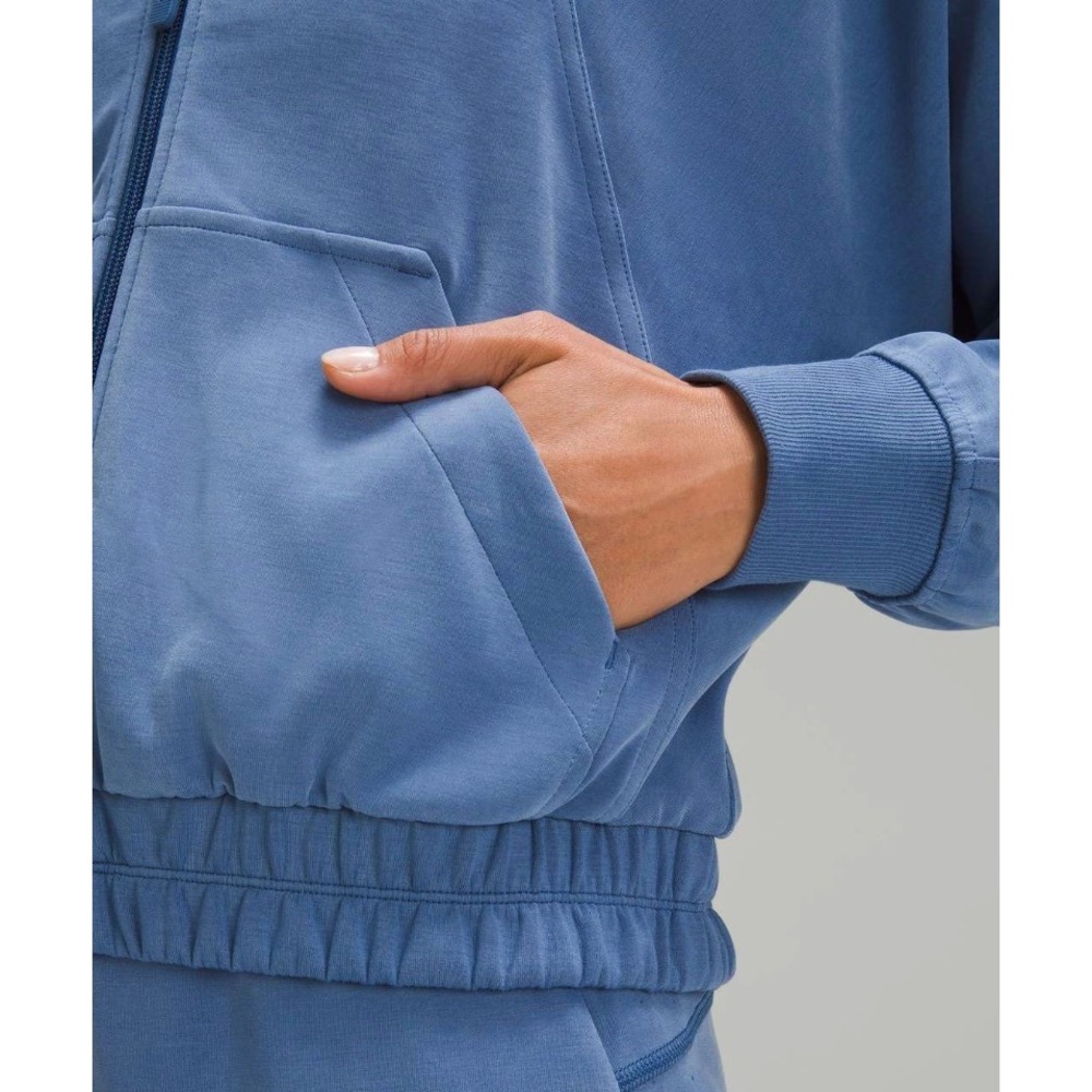 Lululemon Brushed Softstreme Funnel-Neck Full Zip Pitch Blue LW3FXYS EXCELLENT - Picture 3 of 11